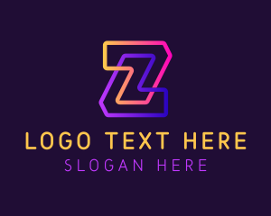 Tech Cyber Neon Letter Z logo