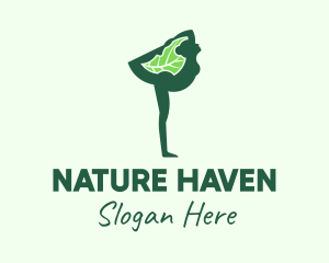 Natural Yoga Pose logo design