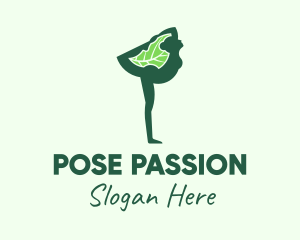 Natural Yoga Pose logo design