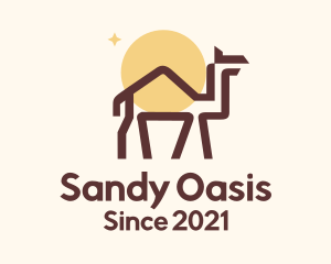 Minimalist Desert Camel logo design