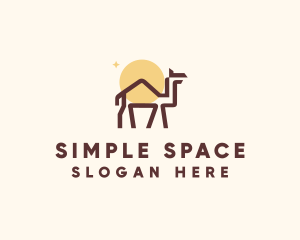 Minimalist Desert Camel logo design