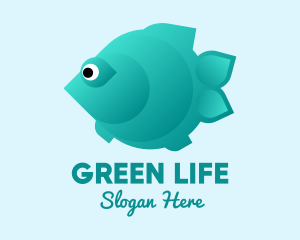 Green Pet Flatfish  logo design