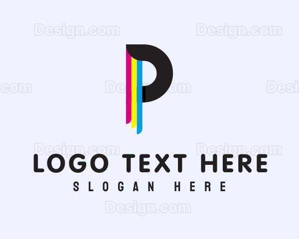 Colorful Paint Letter P Logo