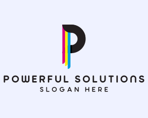 Colorful Paint Letter P logo design