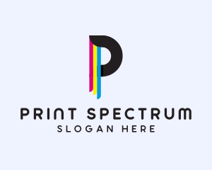 Colorful Paint Letter P logo design