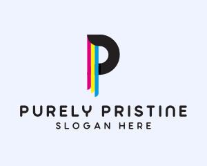 Colorful Paint Letter P logo design