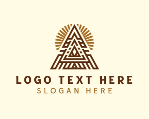 Ethnic Mayan Pyramid  logo