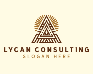 Ethnic Mayan Pyramid  logo design