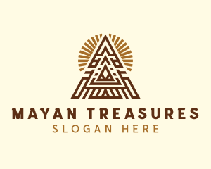 Ethnic Mayan Pyramid  logo design