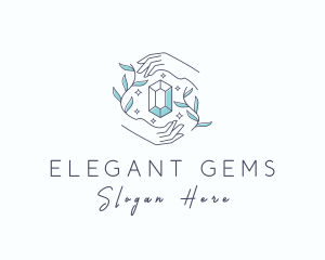 Astral Hand Crystal Gem logo design