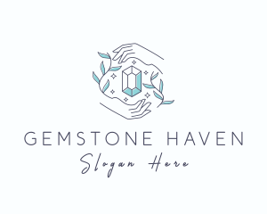 Astral Hand Crystal Gem logo design