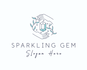 Astral Hand Crystal Gem logo design