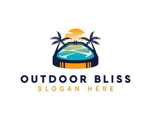 Swimming Pool Resort logo design