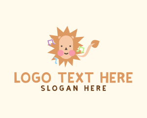 Cute Lion Cartoon logo