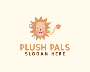 Cute Lion Cartoon logo design