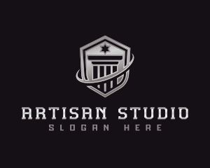 Shield Column Security logo design