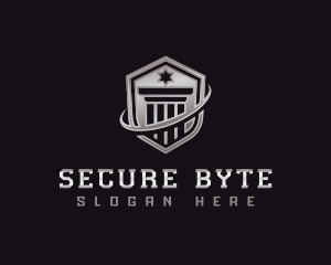 Shield Column Security logo design