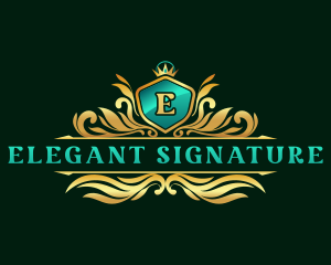 Royal Crown Elegant Shield logo design