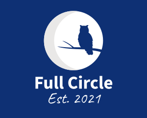 Full Moon Owl  logo design