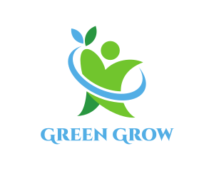 Green Eco Person logo design