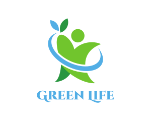 Green Eco Person logo design