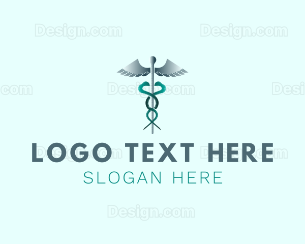 Medical Caduceus Staff Logo