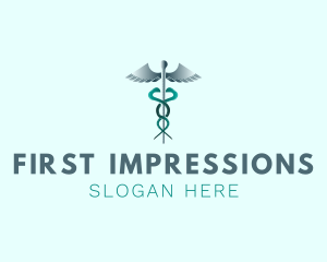 Medical Caduceus Staff logo design