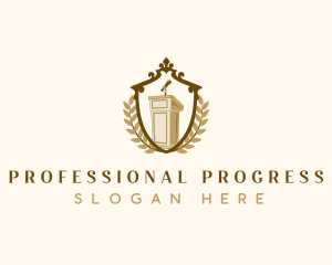 Educational Lecturer Lectern logo design