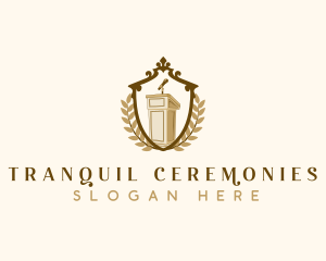 Educational Lecturer Lectern logo design