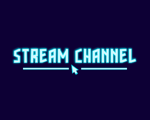 Neon Cyber Stream logo design