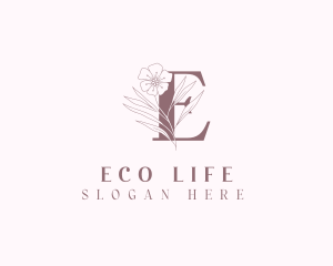 Organic Floral Letter E logo design