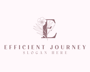 Organic Floral Letter E logo design