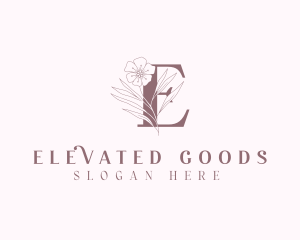 Organic Floral Letter E logo design