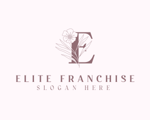 Organic Floral Letter E logo design