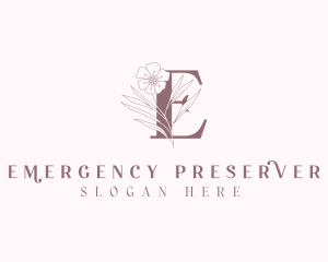 Organic Floral Letter E logo design