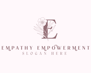 Organic Floral Letter E logo design