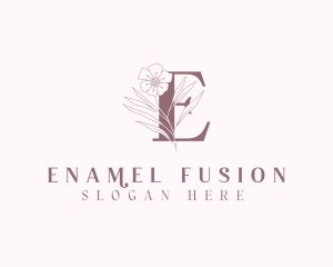 Organic Floral Letter E logo design