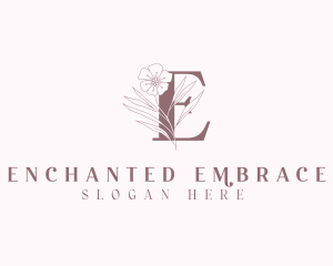 Organic Floral Letter E logo design