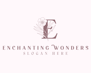 Organic Floral Letter E logo design