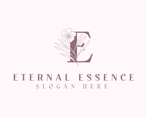 Organic Floral Letter E logo design