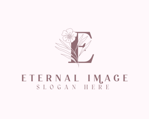 Organic Floral Letter E logo design