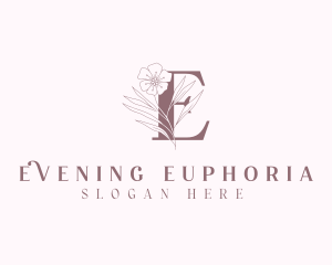 Organic Floral Letter E logo design