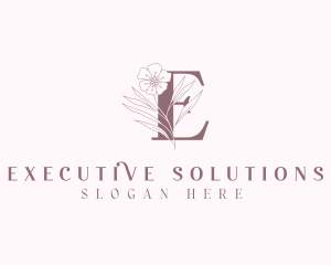 Organic Floral Letter E logo design