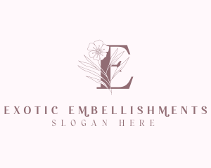 Organic Floral Letter E logo design