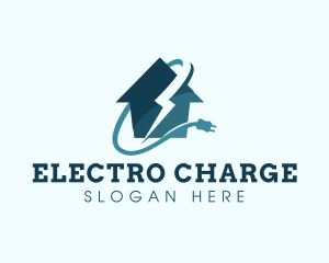 House Electricity Plug logo design