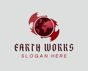 Double Dragon Earth logo design