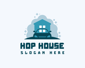 Bubble Clean House Car logo design