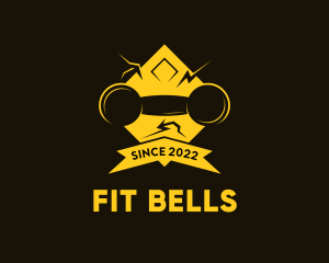 Golden Barbell Fitness Gym  logo design