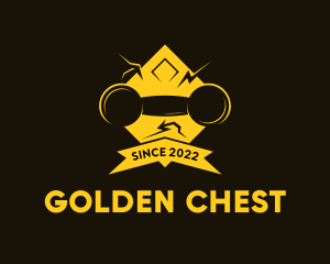 Golden Barbell Fitness Gym  logo design