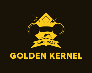 Golden Barbell Fitness Gym  logo design